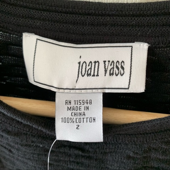 NWT Joan Vass Textured Knit Short-sleeved Top - Picture 4 of 5